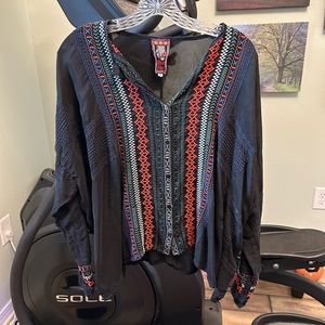 Johnny Was  size small  lovely embroidery on this black blouse.